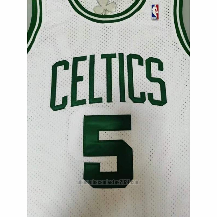 Camiseta Boston Celtics Kevin Garnett #5 Mitchell & Ness 2007-08 Blanco